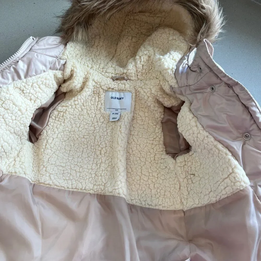Old Navy Girls Size 18-24 months Frost-Free Winter Coats Long Puffer Jacket